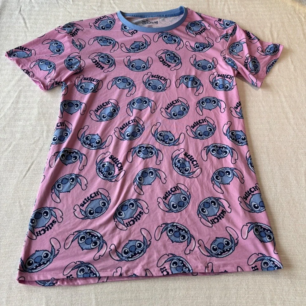 Disney Lilo & Stitch Pink Sleep Shirt Nightgown Womens XS LZ35921GA - Picture 2 of 9